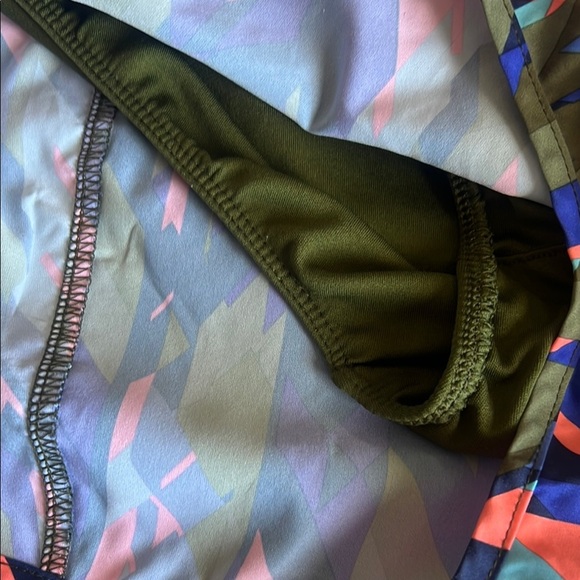 Nike Blue and Green Athletic Shorts with Elastic Waistband - Picture 3 of 12